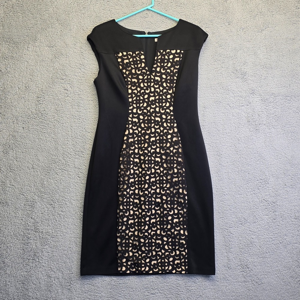 CB Established Dress Womens 8 Black‎ Bodycon Sleeveless Formal Cocktail Knee Len